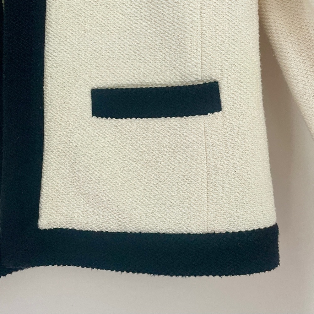 Ann Taylor Cream Black Trim Blazer XS Extra Small - Picture 6 of 8